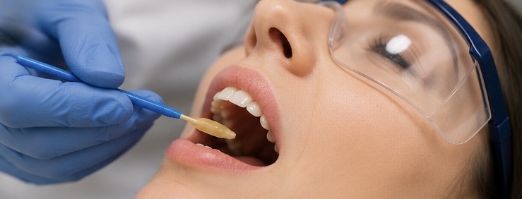 Professzionális kezelés érzékeny fogakra fluoridos lakkozással