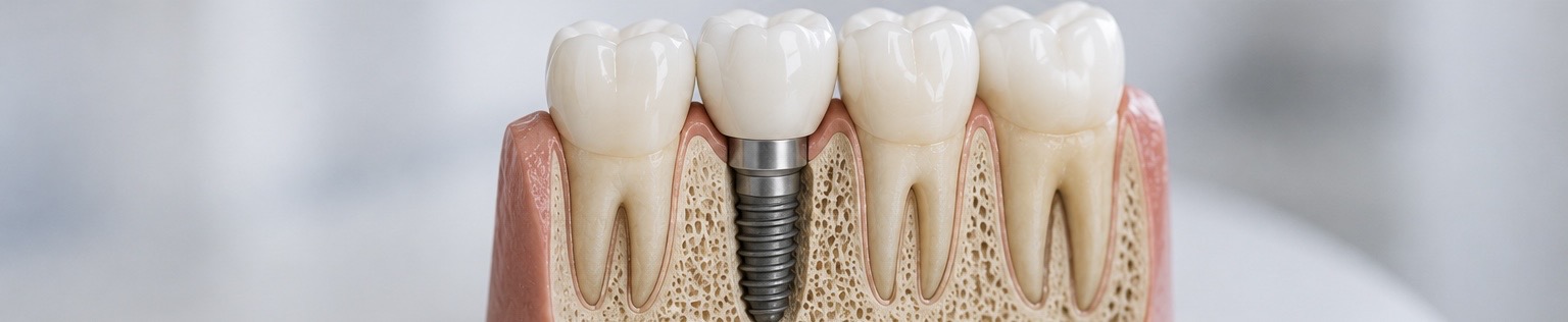 Fogászati implantátum egy hiányzó fog pótlására