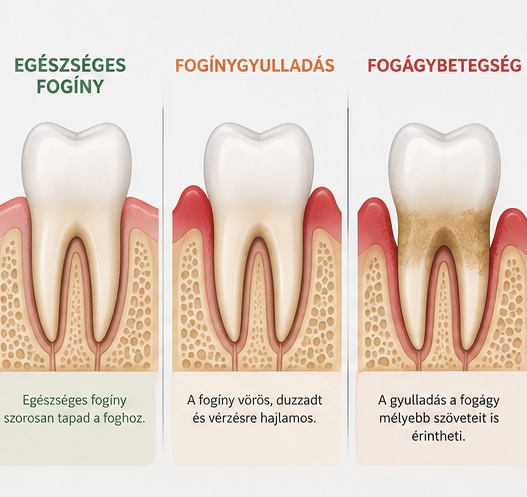 Fogínygyulladás és fogágybetegség közötti különbség