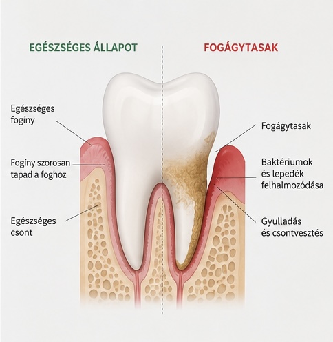 Fogágytasak kialakulása fogágybetegség esetén