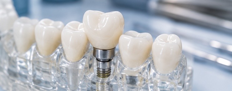 Implantátumra készített természetes hatású kerámia korona